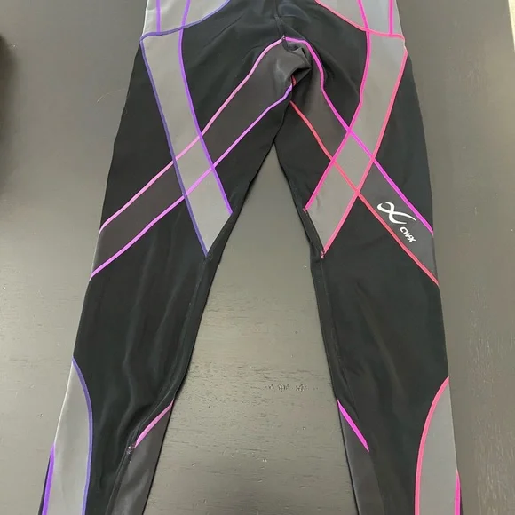 CW-X Black and Purple Compression tights - Picture 2 of 4